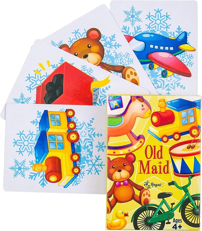 Regal Games Card Games for Kids - Go Fish, Crazy 8's, Old Maid, Slap Jack, Monster Memory Match, Snowball Fight - Holiday-Themed, Simple & Fun Classic Family Table Games - Games May Vary (6 Set)