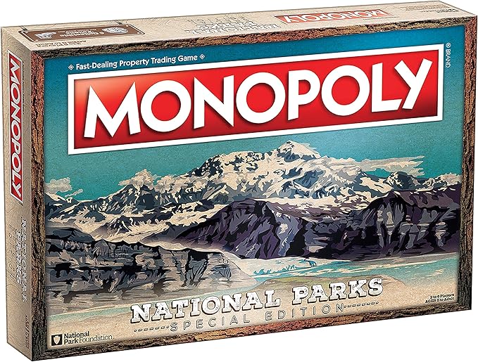 Monopoly National Parks 2020 Edition | Featuring Over 60 National Parks from Across The United States | Iconic Locations Such as Yellowstone, Yosemite, Grand Canyon, and More | Licensed Monopoly Game