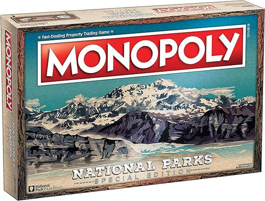 Monopoly National Parks 2020 Edition | Featuring Over 60 National Parks from Across The United States | Iconic Locations Such as Yellowstone, Yosemite, Grand Canyon, and More | Licensed Monopoly Game