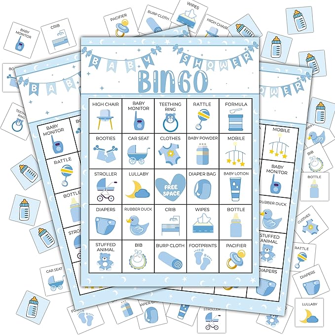 Baby Shower Bingo, Bingo Game for 24 Players (A04)