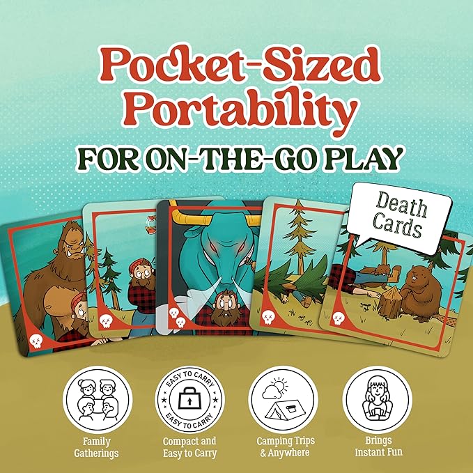 Prolific Games Squatch & Seek – A Hilarious Combat Memory Card Game of Lumberjacks and Sasquatch – Fun for Families & Game Nights – Fast-Paced Strategy for Ages 8+