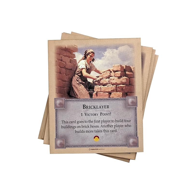 Professions Victory Point Cards, Bricklayer, Stonemason, Farmer, Shepherd, Lumberjack, compatible with Catan's Settlers of Catan 5th Edition, Seafarers and Catan Expansions