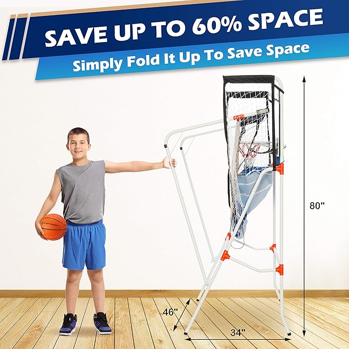 Arcade Basketball Game, Basketball Gifts for Boys Girls Kids Children, Youth & Teens | 16-in-1 Games, Birthday Christmas Party, Blue, EIR047332023