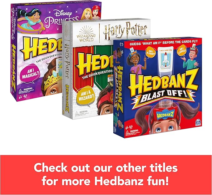 Hedbanz Disney Princess Game with Hedbanz Frozen Game 2-Pack Bundle, Classic Question Game for Kids and Families, Ages 6 and up, Amazon Exclusive
