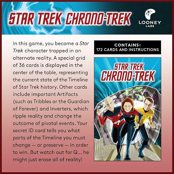 Looney Labs Star Trek Chrono-Trek Card Game - Epic Star Trek Adventure in Alternate Realities