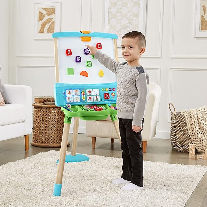 LeapFrog Interactive Learning Easel with Magnetic Chalkboard and Whiteboard for Kids Ages 3-5 (Frustration Free Packaging)