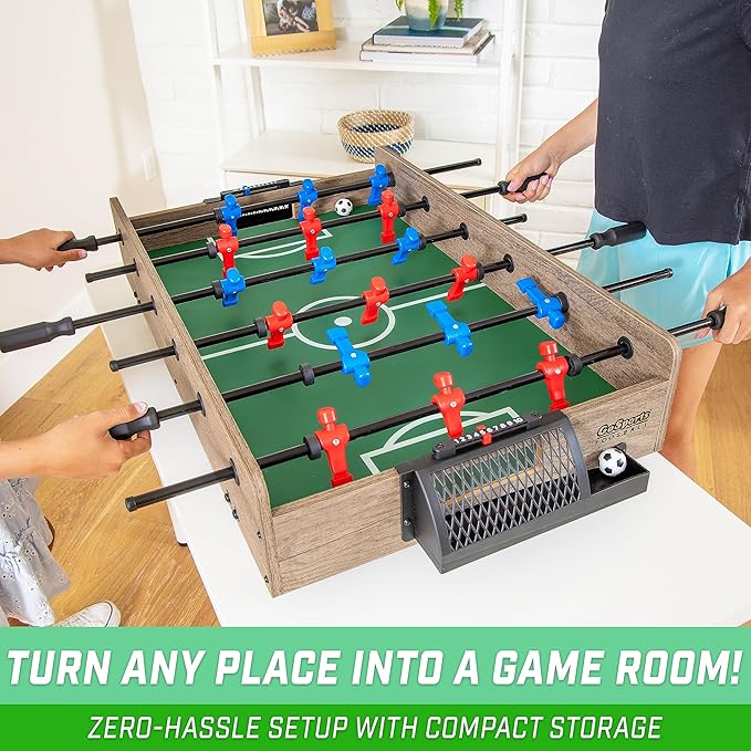 GoSports 32 Inch Tabletop Foosball Game Set - Oak or Black