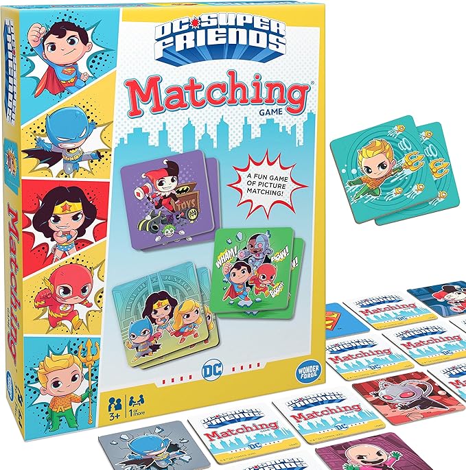 Wonder Forge DC Super Friends Matching Game for Boys & Girls Age 3 and Up - A Fun & Fast Super Hero Memory Game You Can Play Over & Over