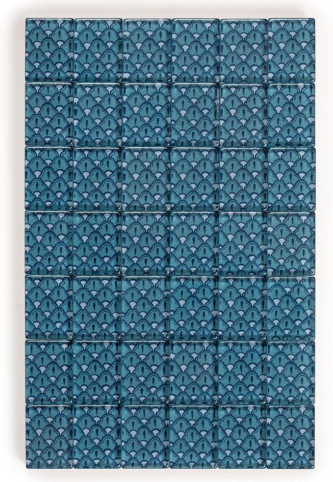 Yellow Mountain Imports American Mahjong Set, Oceana with Heather Teal Soft Case - All-in-One Racks with Pushers, Wright Patterson Scoring Coins, Dice, & Wind Indicator