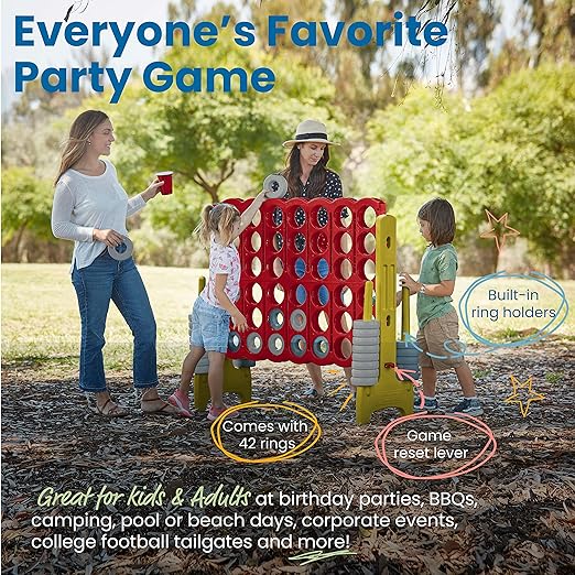 ECR4Kids Jumbo 4-To-Score, Giant Game, Cardinal, Gold, 1