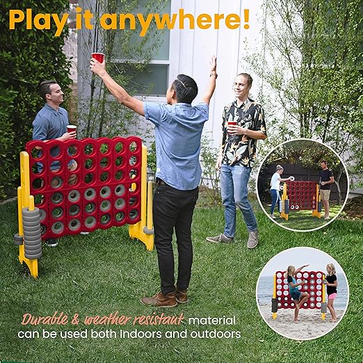 ECR4Kids Jumbo 4-To-Score, Giant Game, Cardinal, Gold, 1