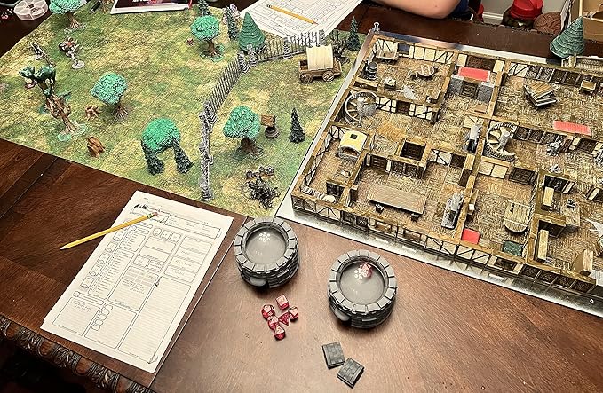 MunnyGrubbers Castle Dice Popper V2 - Jail For Board & TTRPG Games - Black, Random 7PCS D20 Dice Set Included, Tower, Holder