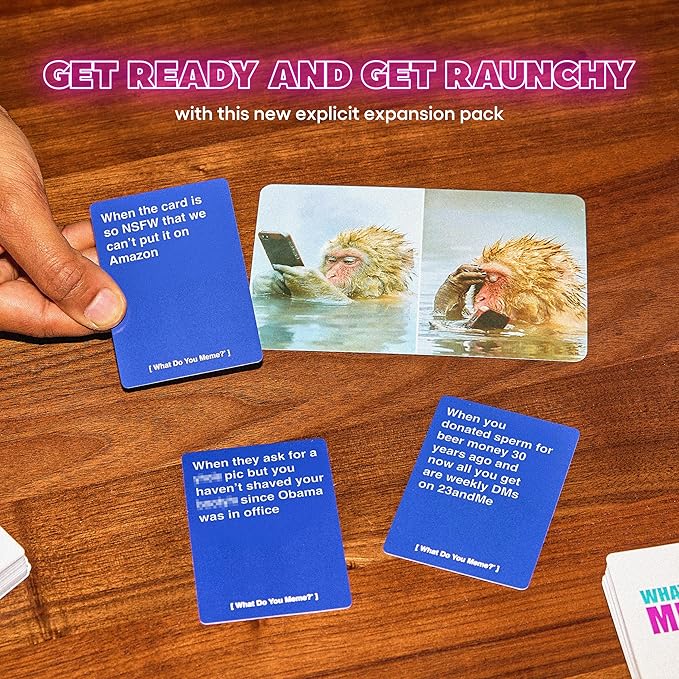 WHAT DO YOU MEME? After Hours by Relatable, The Explicit Expansion Pack for Game Night, Board Games, Adult Games, and Party Games, Includes 150 Caption Cards to Play with Full-Sized Game