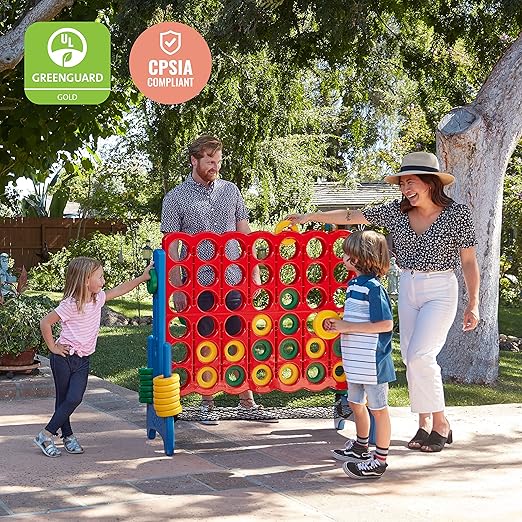 ECR4Kids Jumbo 4-To-Score with Mesh Net and Carry Bag, Giant Game, Assorted
