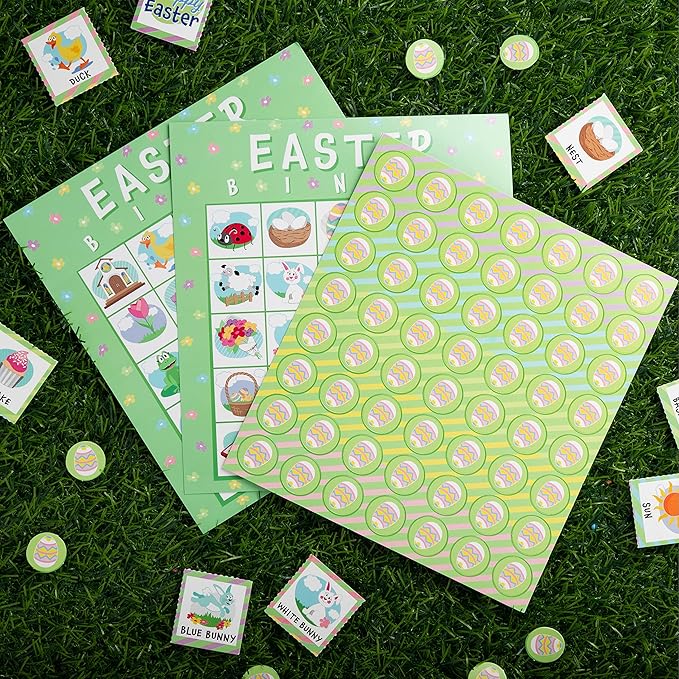 JOYIN 28 Players Easter Bingo Cards (5x5) for Easter Party Goodies Games, Kids School Classroom Gift, Indoor Family Activities, Basket Filler Stuffers