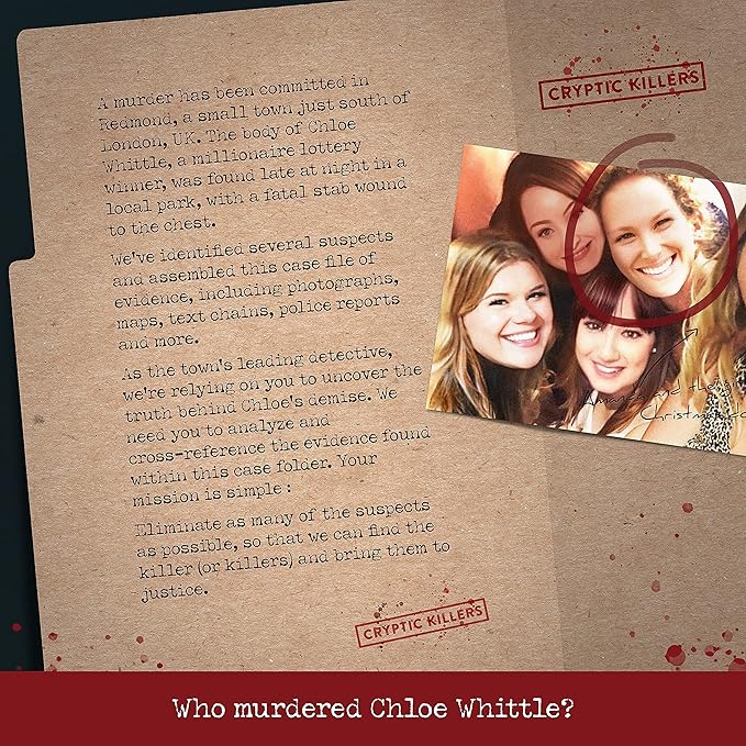 Cryptic Killers Unsolved Murder Mystery Game - Cold Case File Investigation - Detective Clues/Evidence - Solve The Crime - for Individuals, Date Nights & Party Groups - Murder of a Millionaire