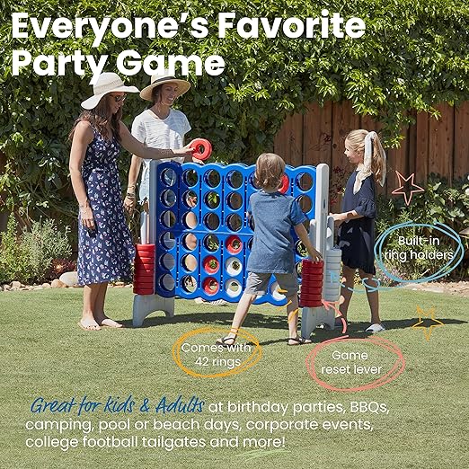 ECR4Kids Jumbo 4-To-Score, Giant Game, Red/White/Blue