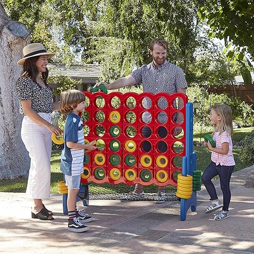 ECR4Kids Jumbo 4-To-Score with Mesh Net and Carry Bag, Giant Game, Assorted
