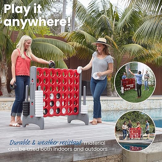 ECR4Kids Jumbo 4-To-Score, Giant Game, Red/Grey