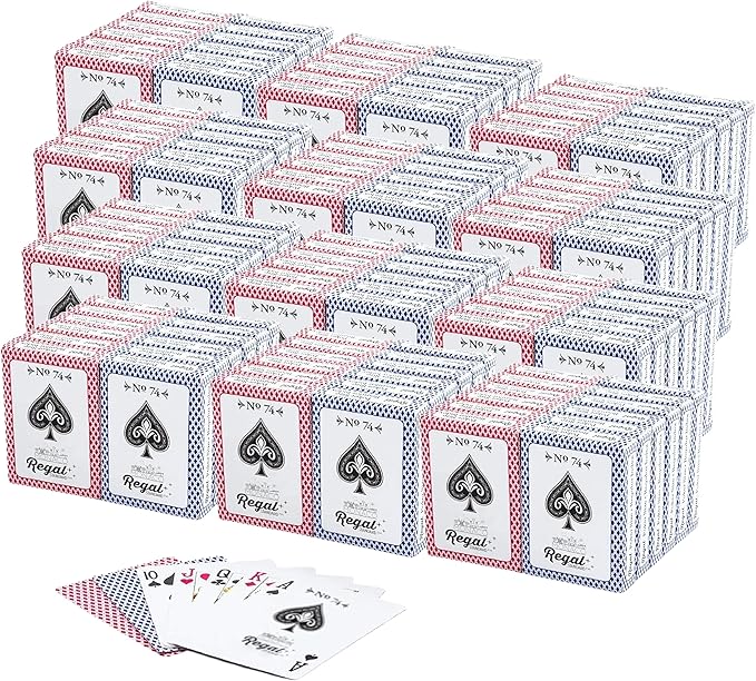 Regal Games - Bulk Playing Cards Set for Adults & Professionals - 144 Standard Decks, Large Print Deck of Cards - Blackjack, Euchre, Canasta, Poker Cards - Fun & Travel Playing Cards (144 Pack)