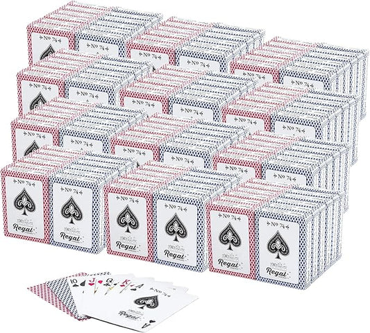 Regal Games - Bulk Playing Cards Set for Adults & Professionals - 144 Standard Decks, Large Print Deck of Cards - Blackjack, Euchre, Canasta, Poker Cards - Fun & Travel Playing Cards (144 Pack)